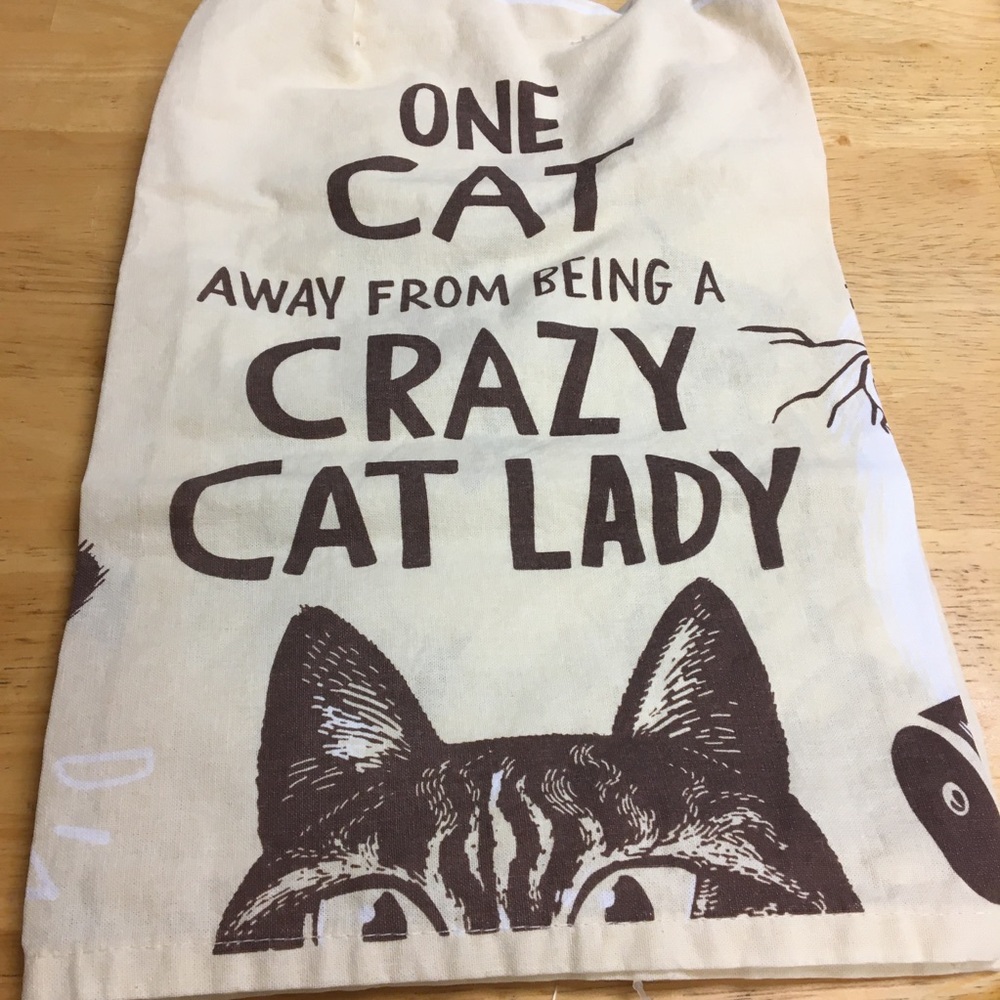 Primitives by Kathy Crazy Cat Lady Dish Towel